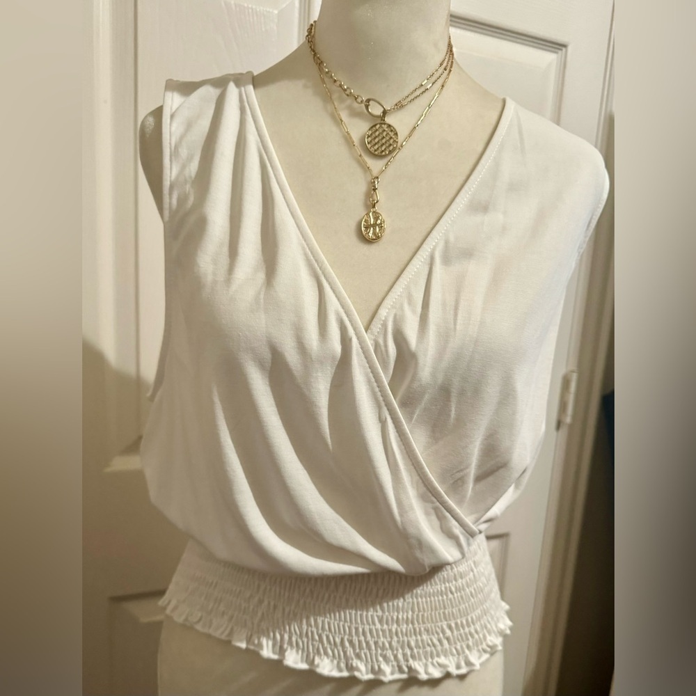Moa Moa Off White Cropped Top Size Large MSRP $38 NWT Lovely and soft